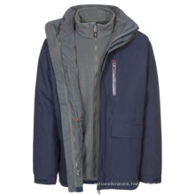 Men′s 3 in 1 Waterproof Jacket with Inner Fleece Outdoor Coat